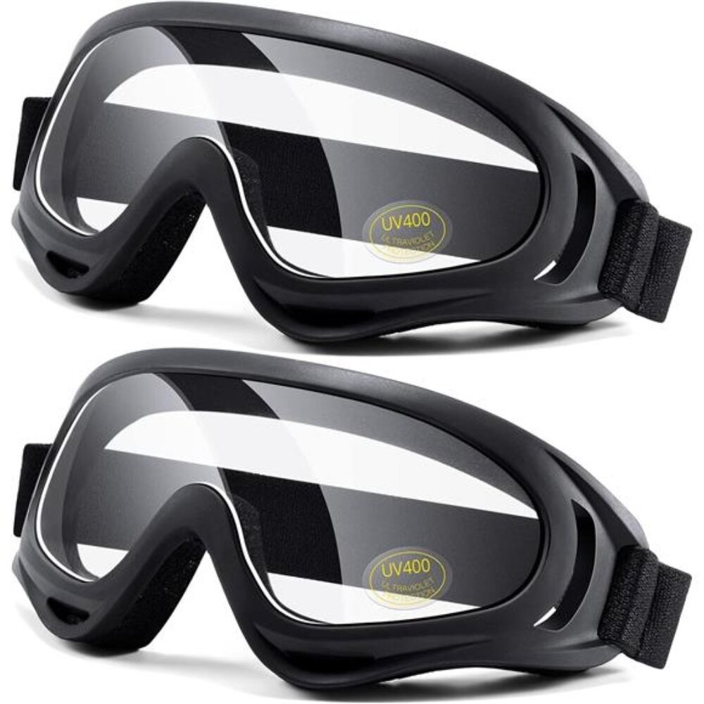 Motorcycle Goggles 2 Pack-ATV Dustproof Dirt Bike Goggles for Ski Racing
